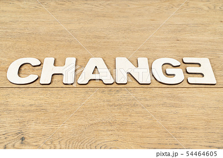 word change of wooden letters on table word change of wooden letters on table 54464605