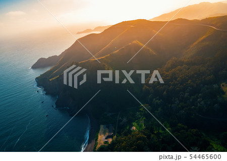 Aerial view of Marin Headlands at sunset 54465600