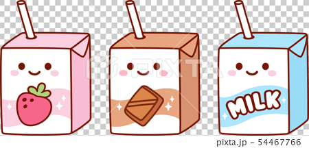 Cute cartoon milk box set - Stock Illustration [54467766] - PIXTA
