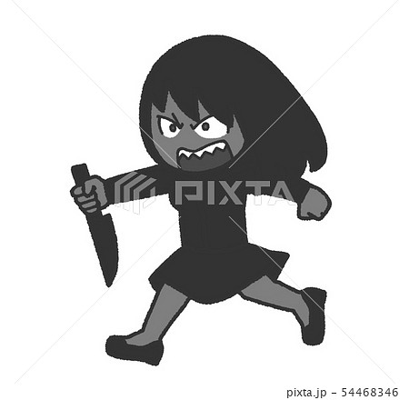 刃物を持った女性のイラスト 54468346