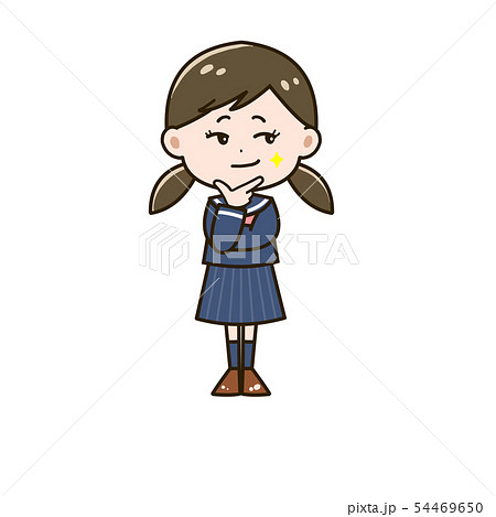 企む女の子　ポーズ　イラスト 54469650