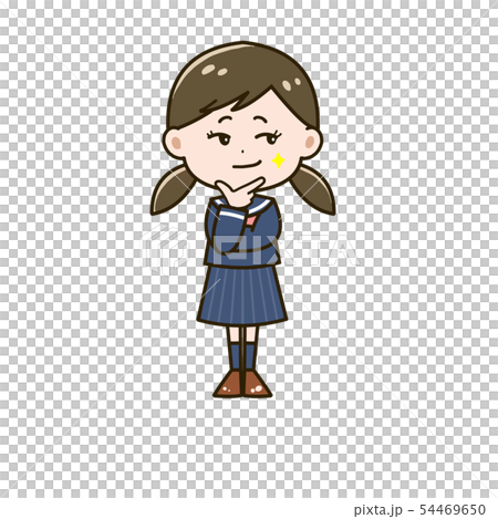 企む女の子　ポーズ　イラスト 54469650