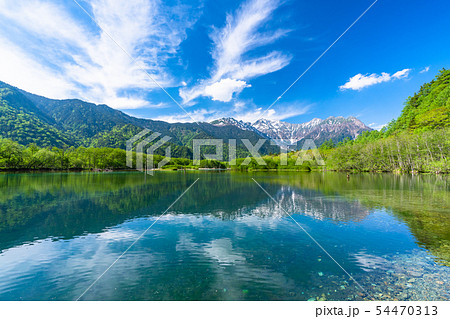 《長野県》初夏の上高地・新緑の大正池 《長野県》初夏の上高地・新緑の大正池 54470313