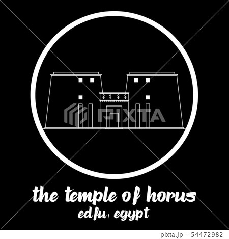 Circle Icon The Temple of Horus. vector eps10 Circle Icon The Temple of Horus. vector eps10 54472982