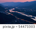 夕暮れの吉野川と徳島平野 54473303