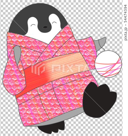 Cute penguin chicks (red yukata, smile) 54474394