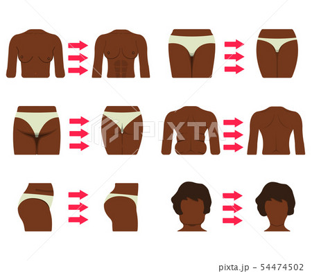 Set of Black Woman Body Part. Fat and Sporty Body 54474502