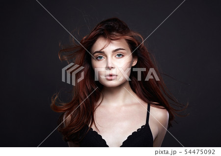 Flying hair Pretty Girl in black underwear Flying hair Pretty Girl in black underwear 54475092