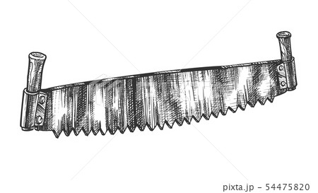 Old Model Of Two-handed Saw For Sawing Logs Vector Old Model Of Two-handed Saw For Sawing Logs Vector 54475820