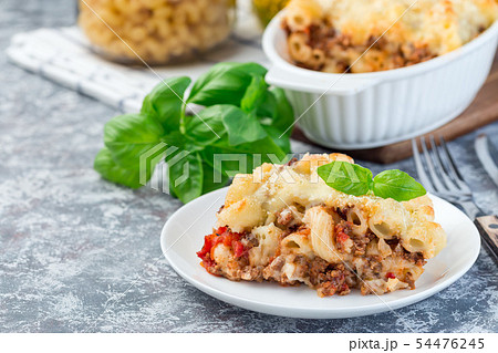 Macaroni casserole with ground beef, cheese 54476245