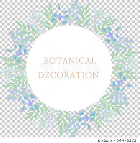 ボタニカル リース フレーム イラスト 植物 Botanical Plants Frame 4のイラスト素材