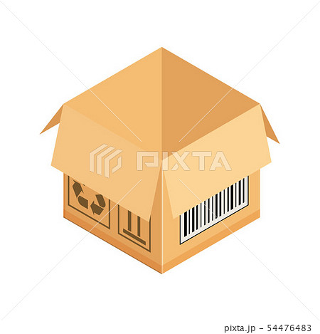 Corrugated box. Isometric vector illustration isolated on white background. Corrugated box. Isometric vector illustration isolated on white background. 54476483