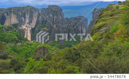 Panoramic view of Roussanou monastery Panoramic view of Roussanou monastery 54478078