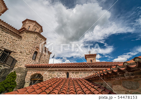 Rooftop of an ancient orthodox church in Varlaam Rooftop of an ancient orthodox church in Varlaam 54478153
