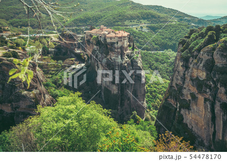 Roussanou monastery in Meteora valley Roussanou monastery in Meteora valley 54478170