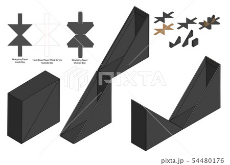 Box packaging die cut template design. 3d mock-up Box packaging die cut template design. 3d mock-up 54480176