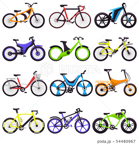 Bicycle vector bikers cycle biking transportのイラスト素材 