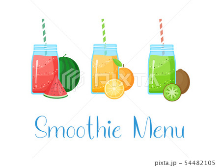 Set of smoothie banner vitamin drink illustration Set of smoothie banner vitamin drink illustration 54482105