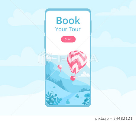 Hot air balloon mobile app template illustration 54482121