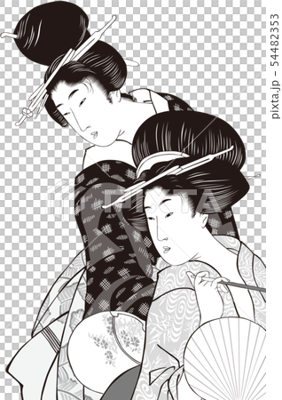 浮世繪女人第34部分黑色和白色 54482353