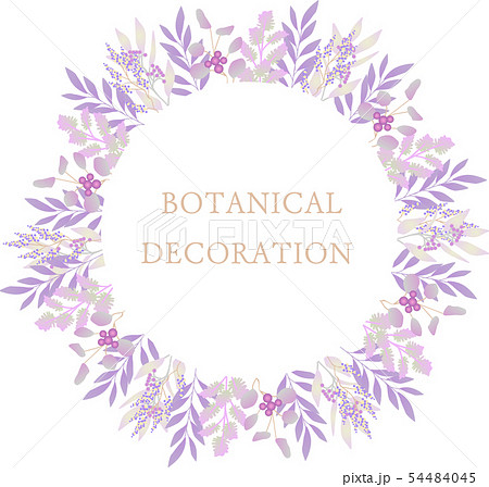 ボタニカル リース フレーム イラスト 植物 Botanical Plants Frame P4のイラスト素材