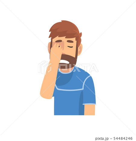 Disappointed Bearded Man Covering His Face with Hand, Guy Making Facepalm Gesture, Shame, Headache Disappointed Bearded Man Covering His Face with Hand, Guy Making Facepalm Gesture, Shame, Headache 54484246
