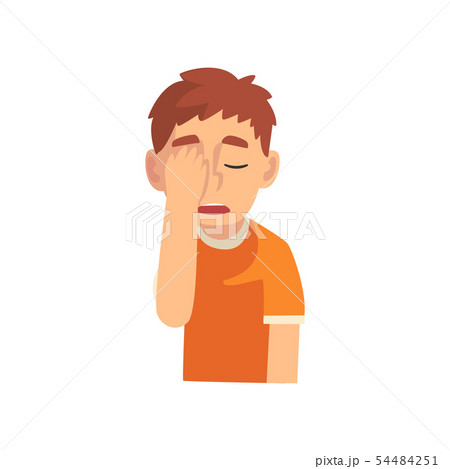 Guy Covering His Face with Hand, Teen Boy Making Facepalm Gesture, Shame, Headache, Disappointment Guy Covering His Face with Hand, Teen Boy Making Facepalm Gesture, Shame, Headache, Disappointment 54484251