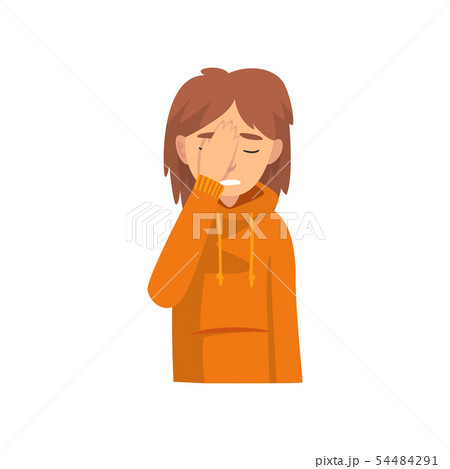 Young Woman Covering Her Face with Hand, Das Girl Making Facepalm Gesture, Shame, Headache Young Woman Covering Her Face with Hand, Das Girl Making Facepalm Gesture, Shame, Headache 54484291