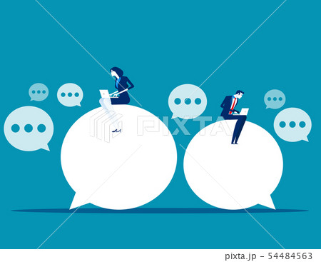 Chat talk. Business people for sending messages to Chat talk. Business people for sending messages to 54484563