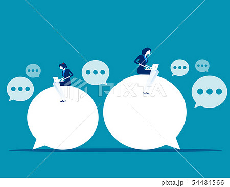 Chat talk. Business people for sending messages to Chat talk. Business people for sending messages to 54484566