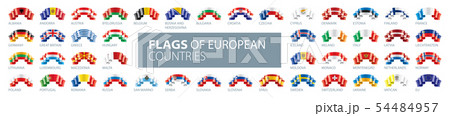 Set of flags of Europe. Vector illustration 54484957