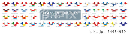 Set of flags of Europe. Vector illustration 54484959