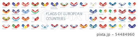 Set of flags of Europe. Vector illustration 54484960