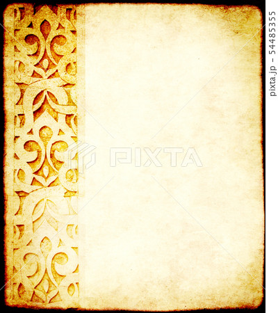 Grunge background with paper texture and ornament Grunge background with paper texture and ornament 54485355