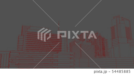 3D illustration architecture building perspective 54485885