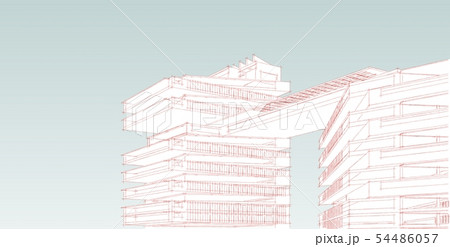 3D illustration architecture building perspective 54486057