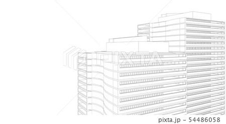 3D illustration architecture building perspective 54486058