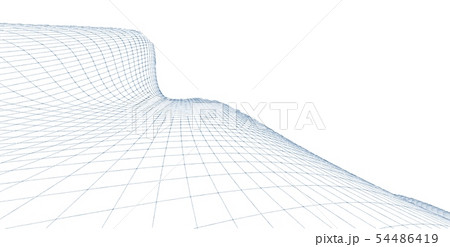 Abstract 3d wireframe terrain ,3d Illustration 54486419