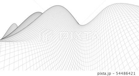 Abstract 3d wireframe terrain ,3d Illustration 54486421
