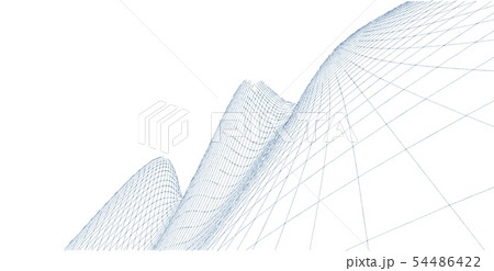 Abstract 3d wireframe terrain ,3d Illustration 54486422