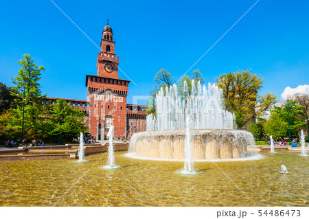 Sforza Castle in Milan, Italy 54486473