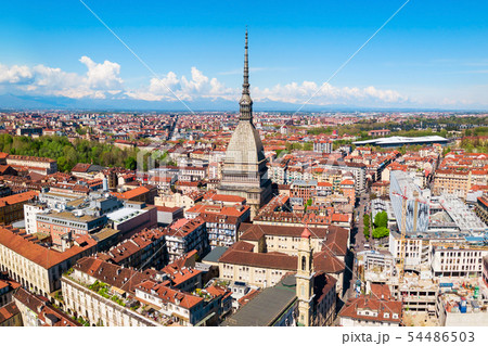 Turin aerial panoramic view, Italy 54486503