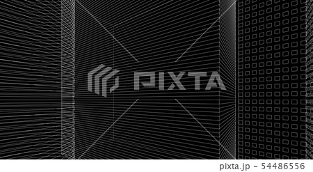 3D illustration architecture building perspective 3D illustration architecture building perspective 54486556