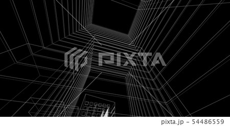 3D illustration architecture building perspective 3D illustration architecture building perspective 54486559