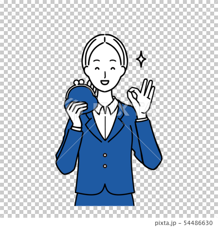 お財布を持つ女性 54486630