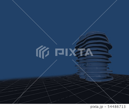 3D illustration architecture building perspective 54486713