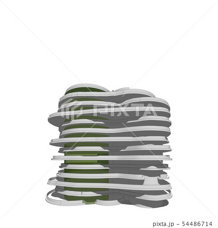 3D illustration architecture building perspective 54486714