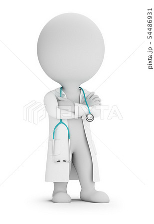3d Small People Doctor With Stethoscopeのイラスト素材