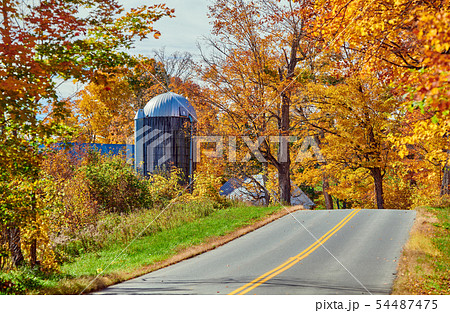 Highway at autumn day, Vermont, USA. Highway at autumn day, Vermont, USA. 54487475
