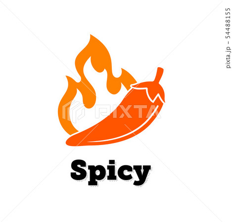 Spicy Chili Hot Pepper Vector Icon Spicy Foodのイラスト素材